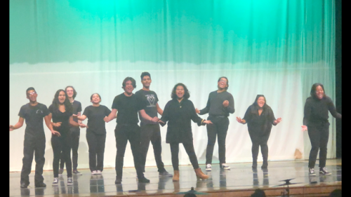 Drama/Theater Students performing on stage